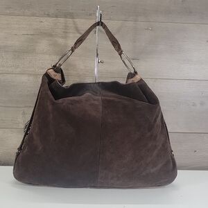 Large Juicy Couture Brown Suede Leather Shoulder Bag